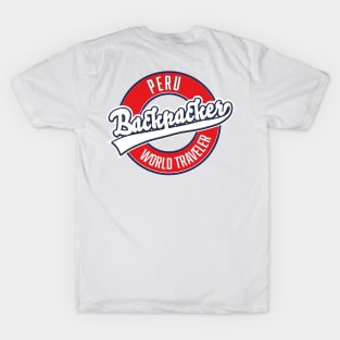 peru backpacker world traveler logo. T-Shirt